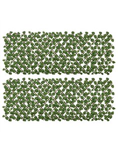 Outsunny Set of 2 Expandable Artificial Trellis Hedges – Realistic Leaf Privacy Screen, 2 x 1 m