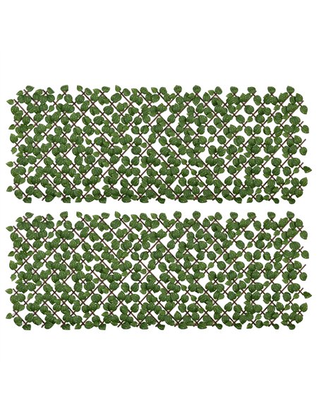 Outsunny Set of 2 Expandable Artificial Trellis Hedges – Realistic Leaf Privacy Screen, 2 x 1 m - pic 202436 | FastDaddyshop