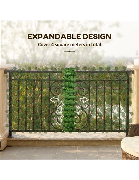 Outsunny Set of 2 Expandable Artificial Trellis Hedges – Realistic Leaf Privacy Screen, 2 x 1 m - pic 202439 | FastDaddyshop