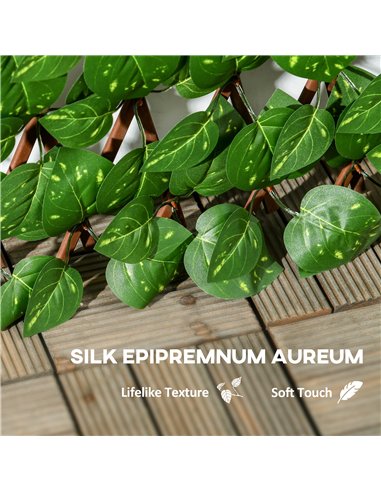 Outsunny Set of 2 Expandable Artificial Trellis Hedges – Realistic Leaf Privacy Screen, 2 x 1 m
