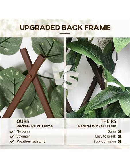 Outsunny Set of 2 Expandable Artificial Trellis Hedges – Realistic Leaf Privacy Screen, 2 x 1 m - pic 202441 | FastDaddyshop
