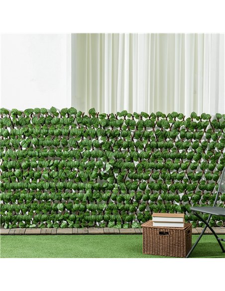 Outsunny Set of 2 Expandable Artificial Trellis Hedges – Realistic Leaf Privacy Screen, 2 x 1 m - pic 202443 | FastDaddyshop