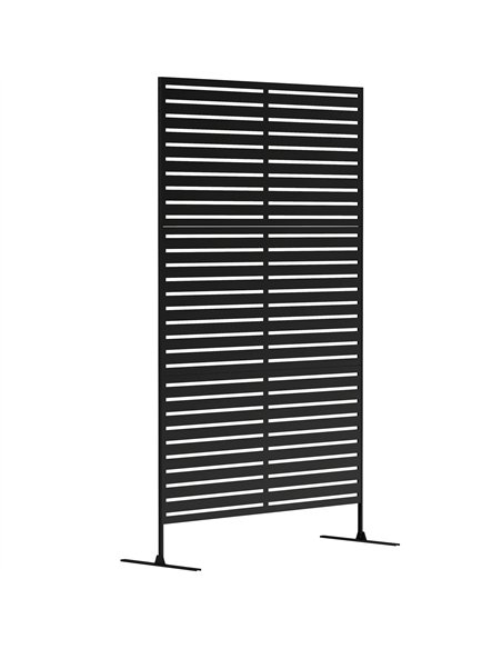 Outsunny Decorative Privacy Fence Screen, Metal Outdoor Privacy Screen Climbing Plant Trellis with Stand, 122 x 198 cm, Black - pic 202454 | FastDaddyshop