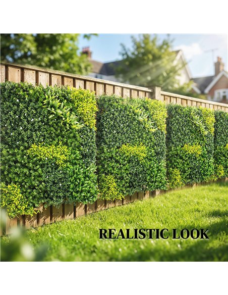 Outsunny Artificial Plant Wall Panel, 100x100 cm Artificial Grass Backdrop Wall, Green - pic 202475 | FastDaddyshop