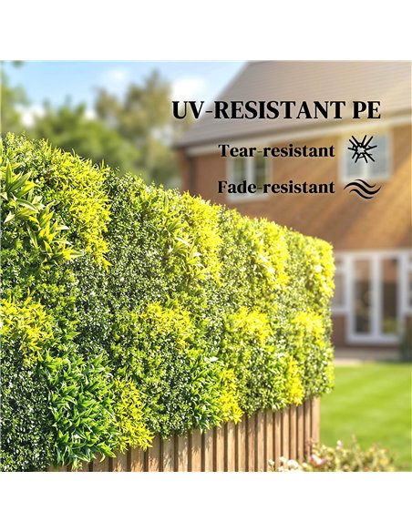 Outsunny Artificial Plant Wall Panel, 100x100 cm Artificial Grass Backdrop Wall, Green - pic 202476 | FastDaddyshop