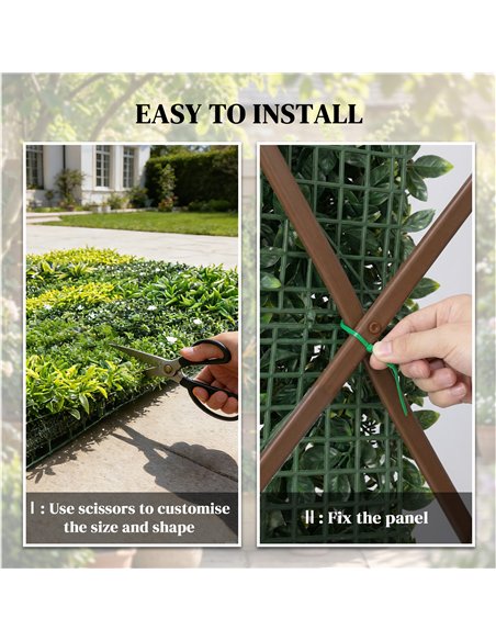 Outsunny Artificial Plant Wall Panel, 100x100 cm Artificial Grass Backdrop Wall, Green - pic 202477 | FastDaddyshop