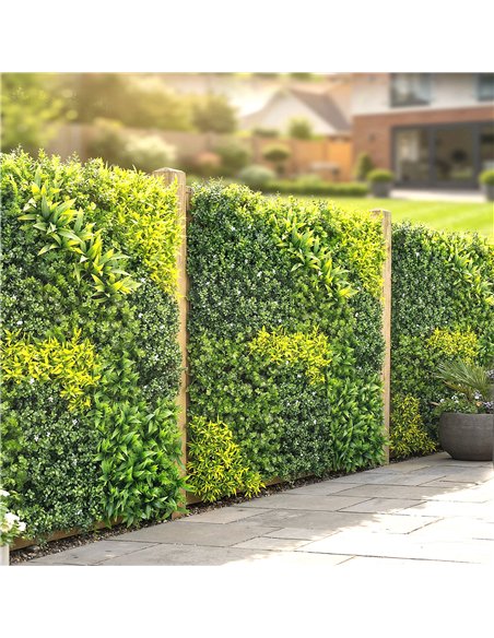 Outsunny Artificial Plant Wall Panel, 100x100 cm Artificial Grass Backdrop Wall, Green - pic 202480 | FastDaddyshop