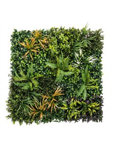 Outsunny Grass Wall Panels, 100 x 100 cm Artificial Grass Wall Decor with Tie Connectors, Greenery Backdrop Panels, Green