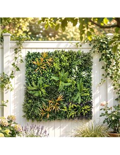 Outsunny Grass Wall Panels, 100 x 100 cm Artificial Grass Wall Decor with Tie Connectors, Greenery Backdrop Panels, Green 2