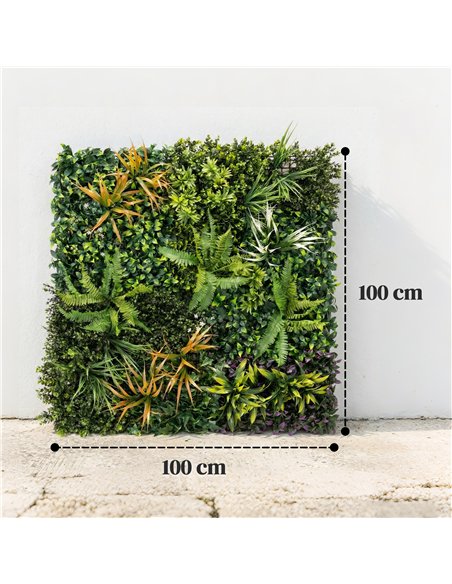 Outsunny Grass Wall Panels, 100 x 100 cm Artificial Grass Wall Decor with Tie Connectors, Greenery Backdrop Panels, Green - pic 202483 | FastDaddyshop