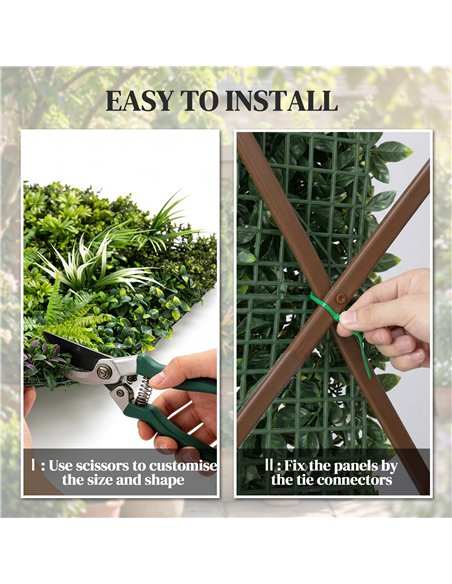 Outsunny Grass Wall Panels, 100 x 100 cm Artificial Grass Wall Decor with Tie Connectors, Greenery Backdrop Panels, Green - pic 202486 | FastDaddyshop