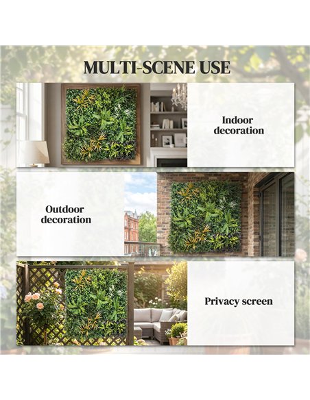 Outsunny Grass Wall Panels, 100 x 100 cm Artificial Grass Wall Decor with Tie Connectors, Greenery Backdrop Panels, Green - pic 202487 | FastDaddyshop