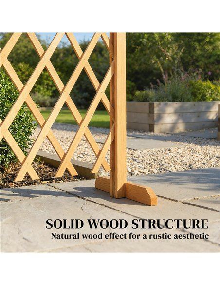Outsunny 2 Pack Expanding Fence Panels, Wooden Freestanding Garden Fence with Stable Feet, 180 x 30 x 103cm, Brown - pic 202494 | FastDaddyshop