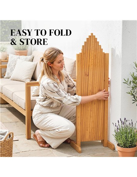 Outsunny 2 Pack Expanding Fence Panels, Wooden Freestanding Garden Fence with Stable Feet, 180 x 30 x 103cm, Brown - pic 202495 | FastDaddyshop