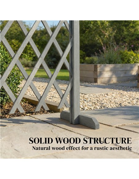 Outsunny 2 Pack Expanding Fence Panels, Wooden Freestanding Garden Fence with Stable Feet, 180 x 30 x 103cm, Dark Grey - pic 202503 | FastDaddyshop
