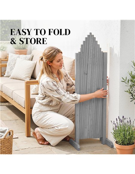 Outsunny 2 Pack Expanding Fence Panels, Wooden Freestanding Garden Fence with Stable Feet, 180 x 30 x 103cm, Dark Grey - pic 202504 | FastDaddyshop