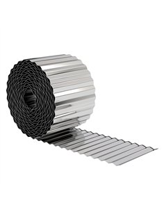 Outsunny Metal Garden Edging Border, 8 in x 21.3 ft Corrugated Heavy Duty Galvanised Steel Lawn Edging, Silver Tone