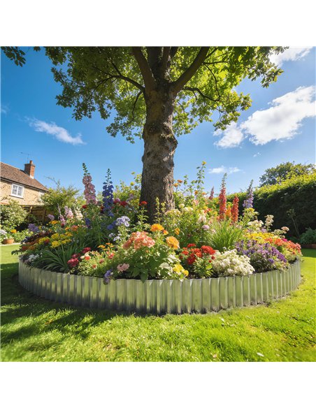 Outsunny Metal Garden Edging Border, 8 in x 21.3 ft Corrugated Heavy Duty Galvanised Steel Lawn Edging, Silver Tone - pic 202515 | FastDaddyshop