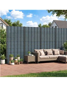 Outsunny 2Pcs Privacy Garden Screen Fence, UV Resistant Waterproof Windbreak Fencing, 70mx19cm, Grey 2
