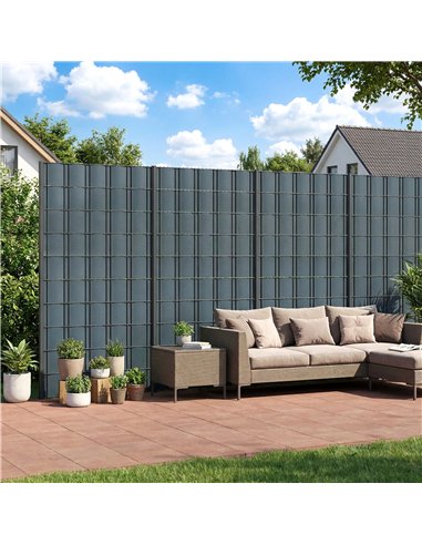 Outsunny 2Pcs Privacy Garden Screen Fence, UV Resistant Waterproof Windbreak Fencing, 70mx19cm, Grey