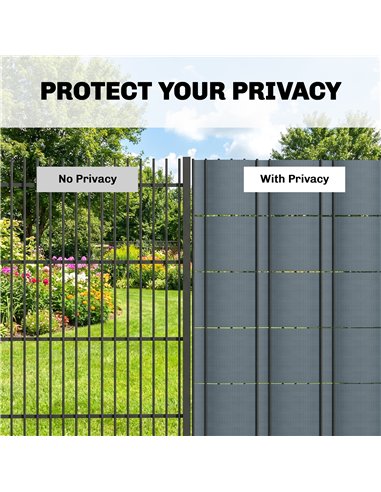 Outsunny 2Pcs Privacy Garden Screen Fence, UV Resistant Waterproof Windbreak Fencing, 70mx19cm, Grey
