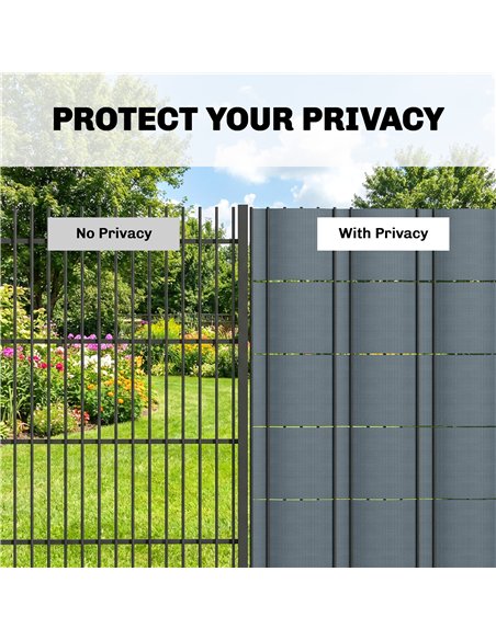 Outsunny 2Pcs Privacy Garden Screen Fence, UV Resistant Waterproof Windbreak Fencing, 70mx19cm, Grey - pic 202530 | FastDaddyshop