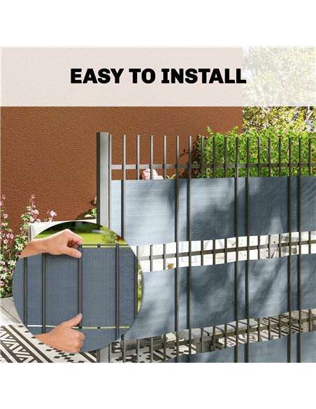 Outsunny 2Pcs Privacy Garden Screen Fence, UV Resistant Waterproof Windbreak Fencing, 70mx19cm, Grey - pic 202531 | FastDaddyshop