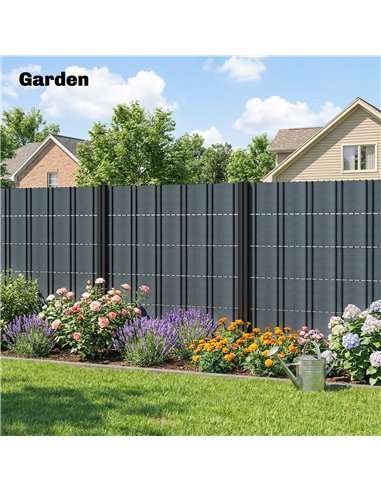 Outsunny 2Pcs Privacy Garden Screen Fence, UV Resistant Waterproof Windbreak Fencing, 70mx19cm, Grey