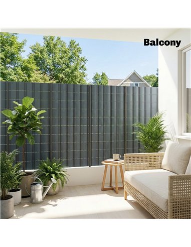 Outsunny 2Pcs Privacy Garden Screen Fence, UV Resistant Waterproof Windbreak Fencing, 70mx19cm, Grey