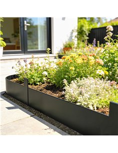Outsunny 5pcs Garden Fence, Metal Picket Fence Panels, 102x20cm, Black 2