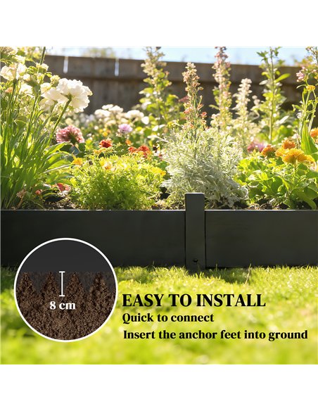 Outsunny 5pcs Garden Fence, Metal Picket Fence Panels, 102x20cm, Black - pic 202538 | FastDaddyshop