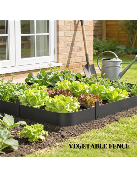 Outsunny 5pcs Garden Fence, Metal Picket Fence Panels, 102x20cm, Black - pic 202541 | FastDaddyshop