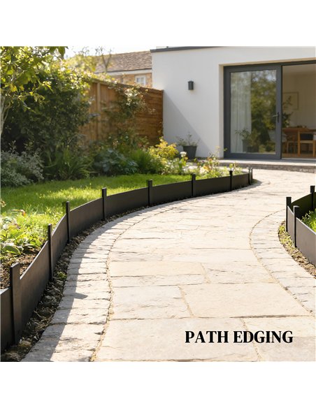 Outsunny 5pcs Garden Fence, Metal Picket Fence Panels, 102x20cm, Black - pic 202542 | FastDaddyshop