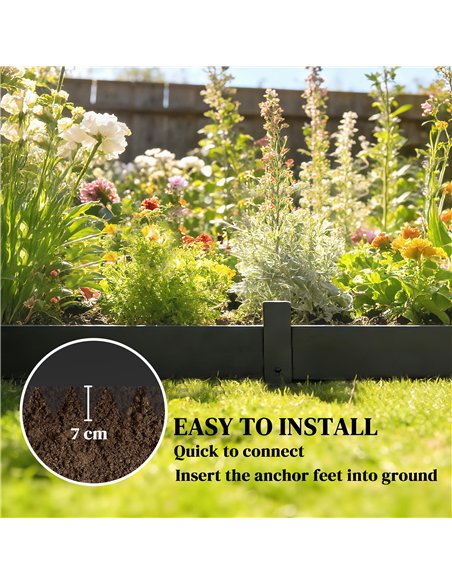 Outsunny 5pcs Garden Fence, Metal Picket Fence Panels, 102x15cm, Black - pic 202547 | FastDaddyshop