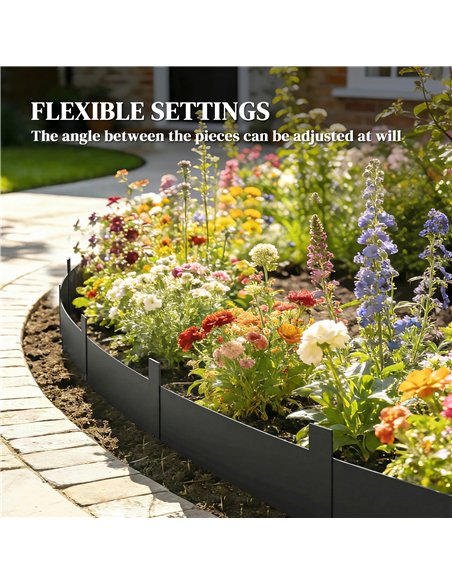 Outsunny 5pcs Garden Fence, Metal Picket Fence Panels, 102x15cm, Black - pic 202548 | FastDaddyshop