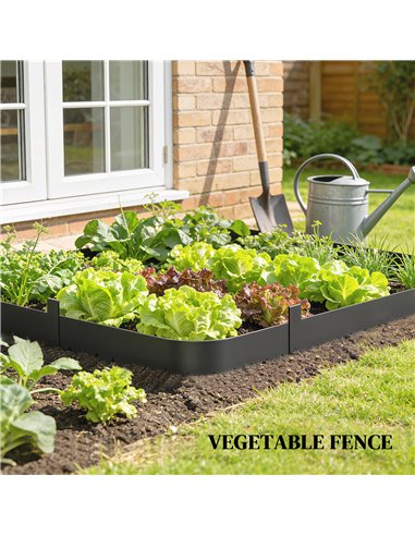 Outsunny 5pcs Garden Fence, Metal Picket Fence Panels, 102x15cm, Black