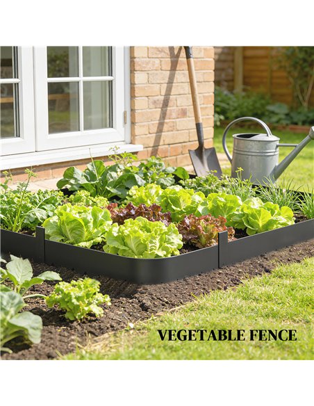 Outsunny 5pcs Garden Fence, Metal Picket Fence Panels, 102x15cm, Black - pic 202550 | FastDaddyshop