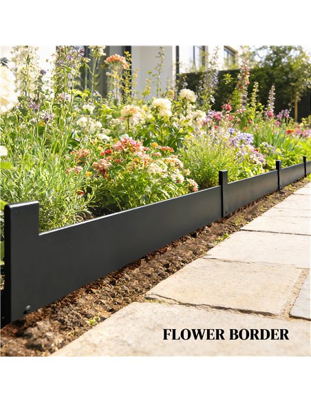 Outsunny 5pcs Garden Fence, Metal Picket Fence Panels, 102x15cm, Black - pic 202552 | FastDaddyshop