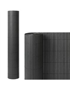 Outsunny 2Pcs Plastic Privacy Screening Fence, 1m x 3 m Waterproof Windbreak Fence, Dark Grey