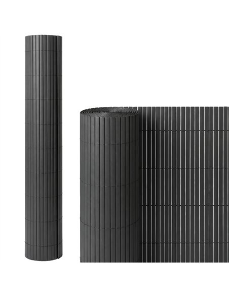 Outsunny 2Pcs Plastic Privacy Screening Fence, 1m x 3 m Waterproof Windbreak Fence, Dark Grey - pic 202562 | FastDaddyshop