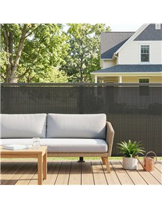 Outsunny 2Pcs Plastic Privacy Screening Fence, 1m x 3 m Waterproof Windbreak Fence, Dark Grey 2