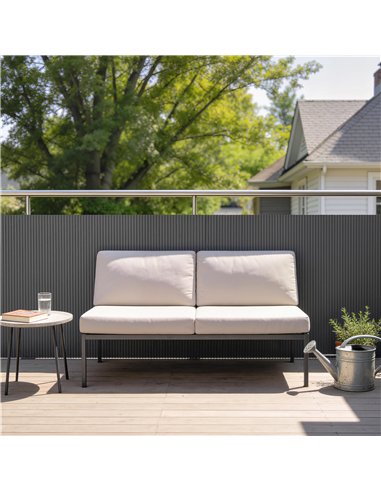 Outsunny 2Pcs Plastic Privacy Screening Fence, 1m x 3 m Waterproof Windbreak Fence, Dark Grey