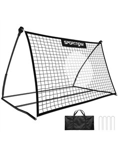 SPORTNOW Football Rebounder Net, Portable Kickback Football Rebounder Net with Carry Bag and Ground Stakes