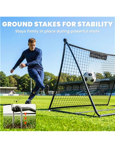 SPORTNOW Football Rebounder Net, Portable Kickback Football Rebounder Net with Carry Bag and Ground Stakes
