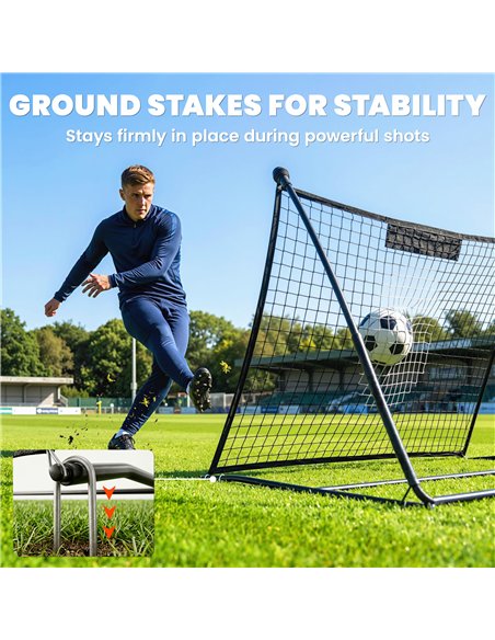 SPORTNOW Football Rebounder Net, Portable Kickback Football Rebounder Net with Carry Bag and Ground Stakes - pic 202575 | FastDaddyshop