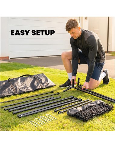 SPORTNOW Football Rebounder Net, Portable Kickback Football Rebounder Net with Carry Bag and Ground Stakes