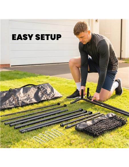 SPORTNOW Football Rebounder Net, Portable Kickback Football Rebounder Net with Carry Bag and Ground Stakes - pic 202576 | FastDaddyshop