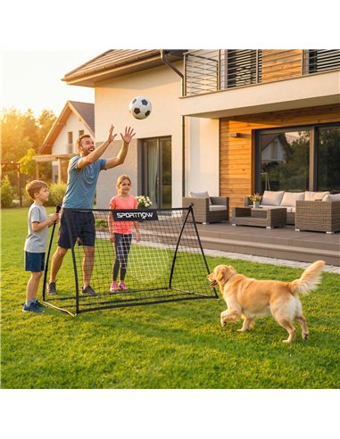 SPORTNOW Football Rebounder Net, Portable Kickback Football Rebounder Net with Carry Bag and Ground Stakes