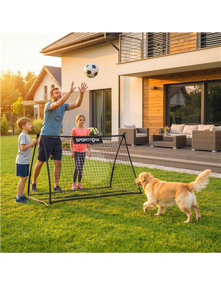 SPORTNOW Football Rebounder Net, Portable Kickback Football Rebounder Net with Carry Bag and Ground Stakes - pic 202579 | FastDaddyshop