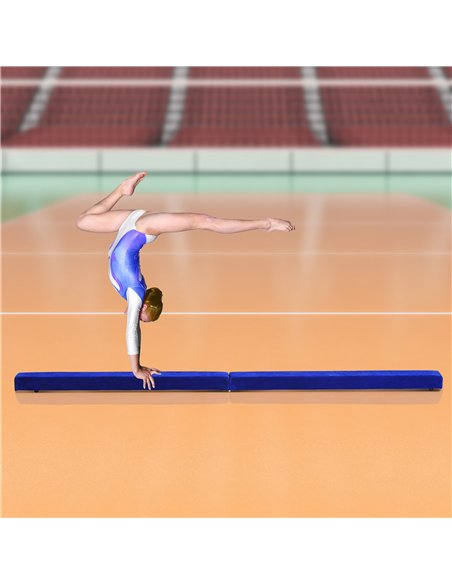 HOMCOM 2.1M 7FT Gymnastics Folding Balance Beam Home Gym Training Exercise Sports - Blue - pic 202590 | FastDaddyshop